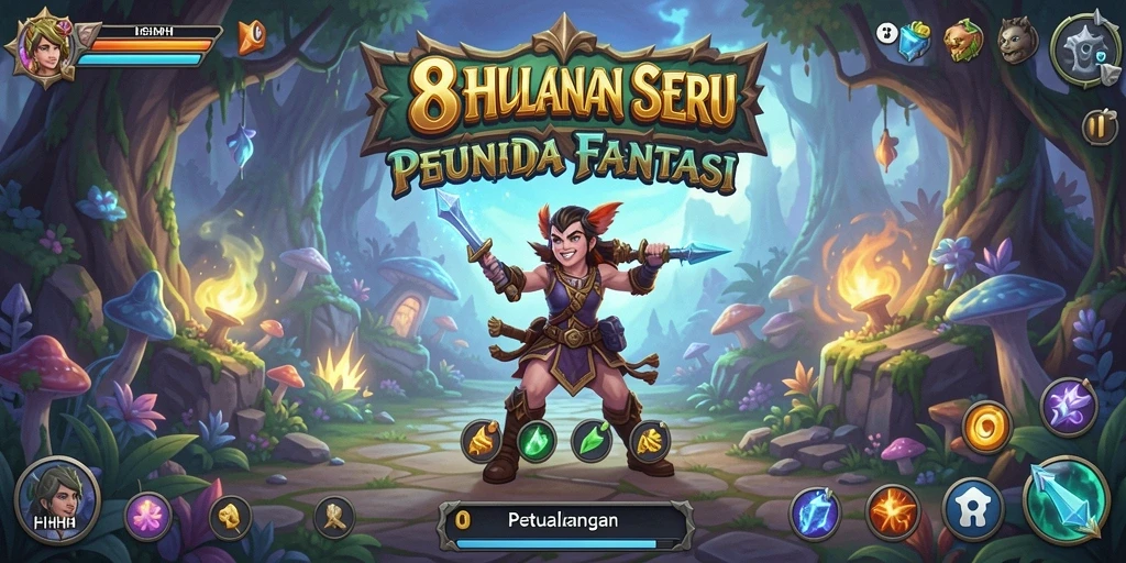 Antarmuka menarik dari game Petualangan 8HHH yang menggugah selera.