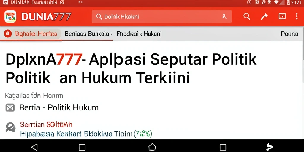 Tampilan antarmuka DUNIA777 yang informatif dan menarik.