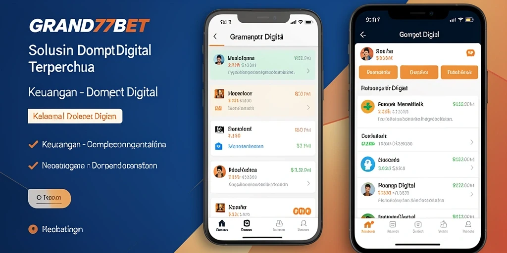 Interface intuitif dari aplikasi Dompet Digital GRAND77BET.