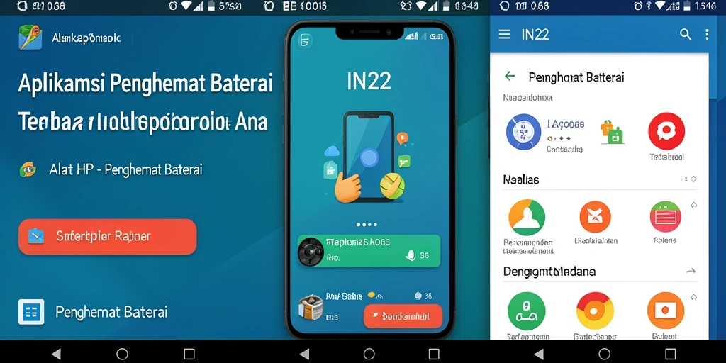 Tampilan antarmuka aplikasi Penghemat Baterai IN22 yang intuitif.