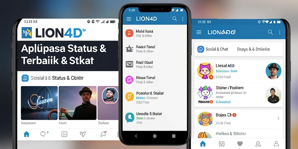 Tampilan antarmuka LION4D dengan berbagai pilihan stiker menarik.