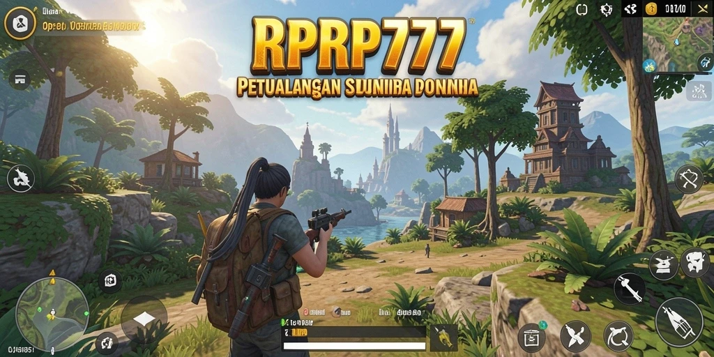 Tampilan antarmuka menarik RPRP777 di dunia terbuka.