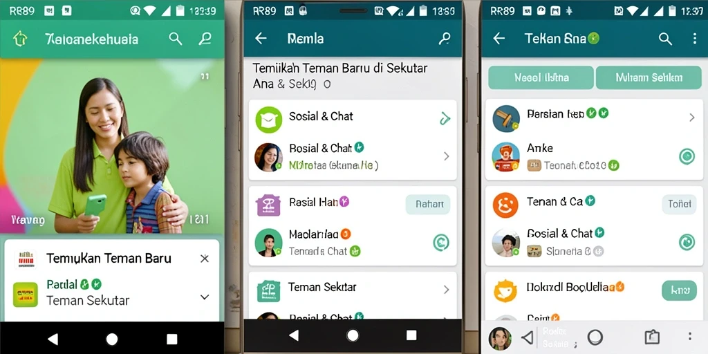 Tampilan antarmuka RR89 yang memudahkan koneksi dengan teman baru.