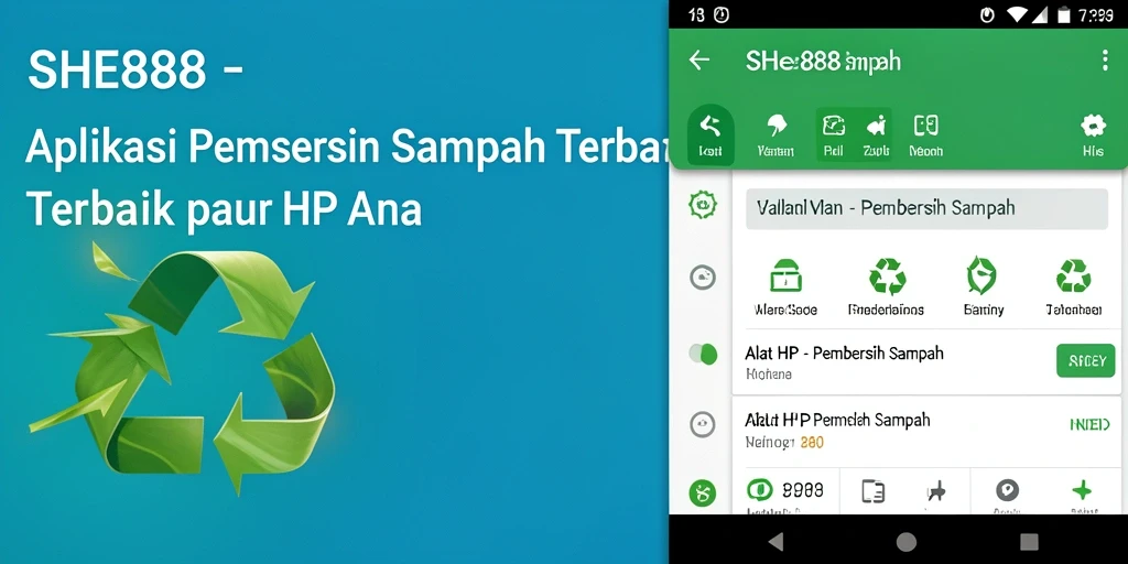 Antarmuka sederhana aplikasi Pembersih Sampah SHE888 yang intuitif.