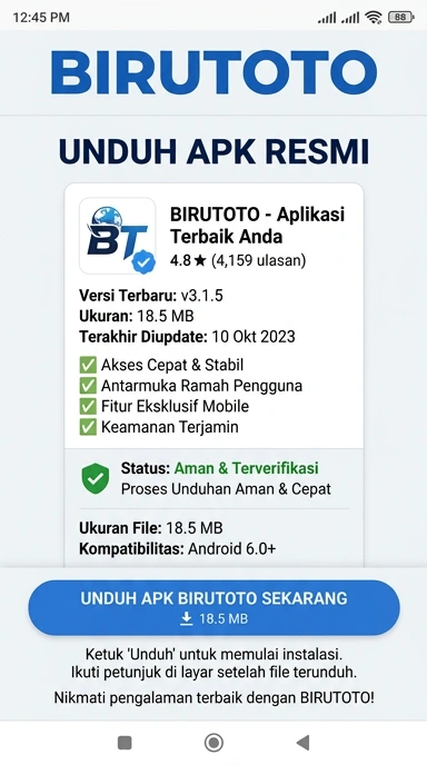 Panduan Unduh dan Instal APK birutoto untuk Android